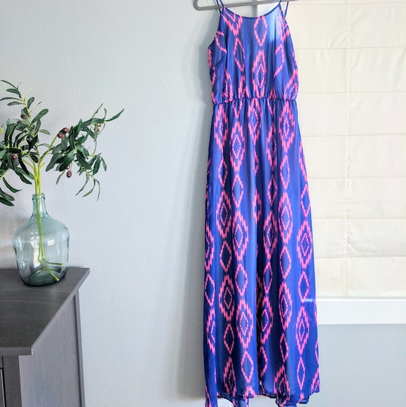 Blue/ Pink Summer Maxi Dress